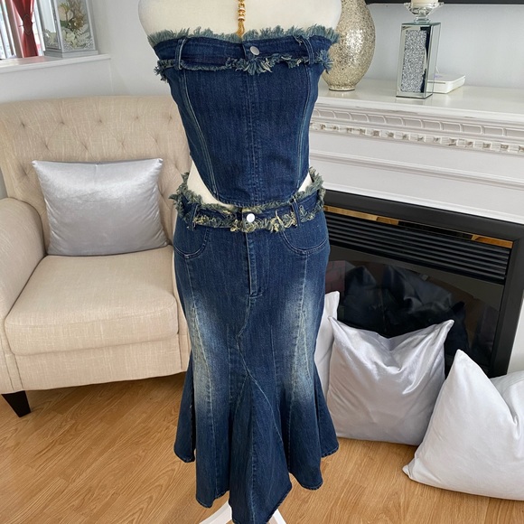 WOMEN’S DENIM MIND SKIRT SET SIZE S - Picture 4 of 12